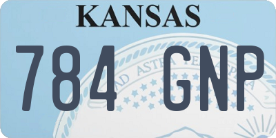 KS license plate 784GNP