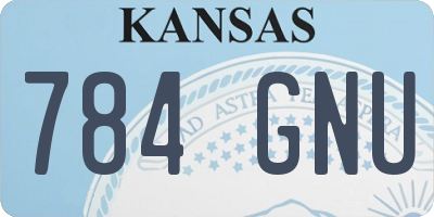 KS license plate 784GNU