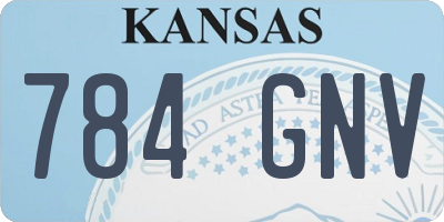 KS license plate 784GNV
