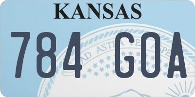 KS license plate 784GOA