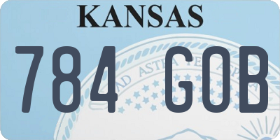 KS license plate 784GOB
