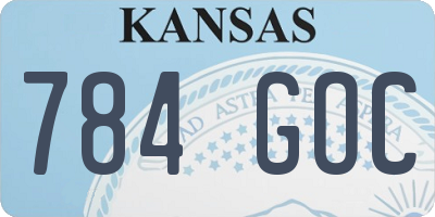 KS license plate 784GOC