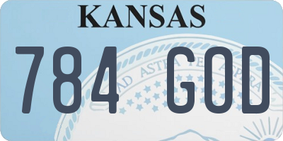 KS license plate 784GOD