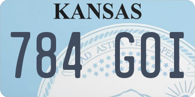 KS license plate 784GOI