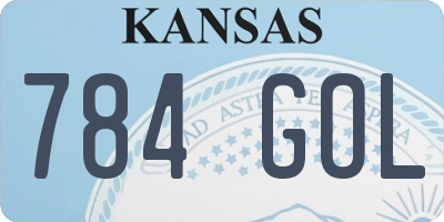 KS license plate 784GOL