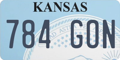 KS license plate 784GON