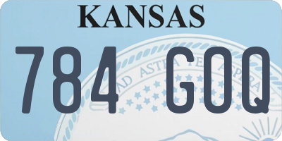 KS license plate 784GOQ