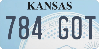 KS license plate 784GOT