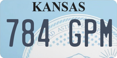 KS license plate 784GPM