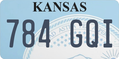 KS license plate 784GQI