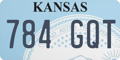 KS license plate 784GQT