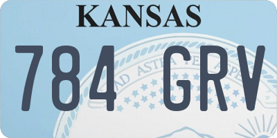 KS license plate 784GRV