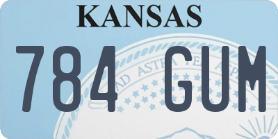 KS license plate 784GUM