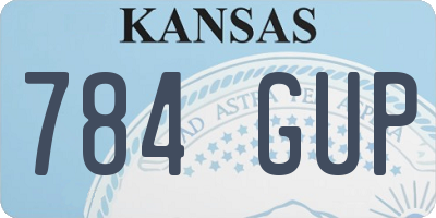 KS license plate 784GUP
