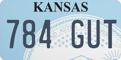 KS license plate 784GUT
