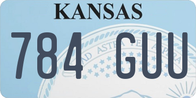 KS license plate 784GUU