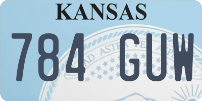 KS license plate 784GUW