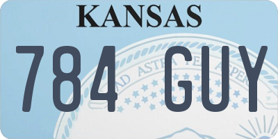 KS license plate 784GUY