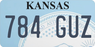 KS license plate 784GUZ