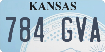 KS license plate 784GVA