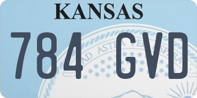 KS license plate 784GVD