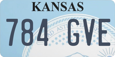 KS license plate 784GVE