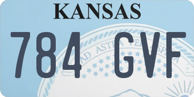 KS license plate 784GVF