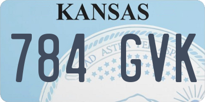 KS license plate 784GVK