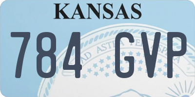 KS license plate 784GVP