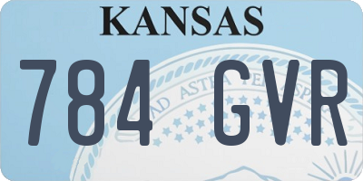 KS license plate 784GVR