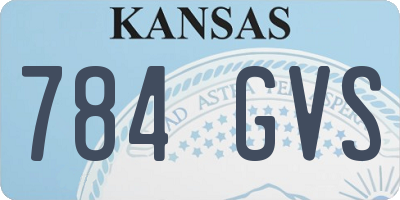 KS license plate 784GVS