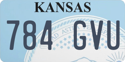 KS license plate 784GVU
