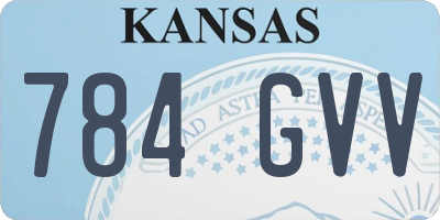 KS license plate 784GVV