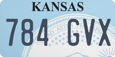 KS license plate 784GVX