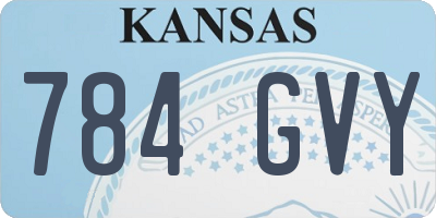 KS license plate 784GVY