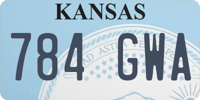 KS license plate 784GWA