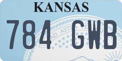 KS license plate 784GWB