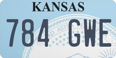 KS license plate 784GWE