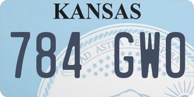 KS license plate 784GWO