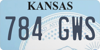 KS license plate 784GWS