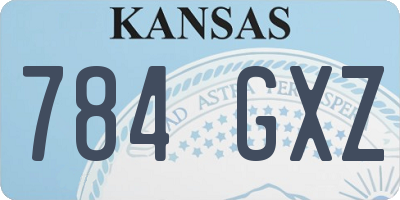 KS license plate 784GXZ