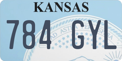 KS license plate 784GYL