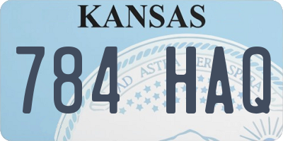 KS license plate 784HAQ