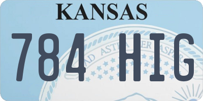 KS license plate 784HIG