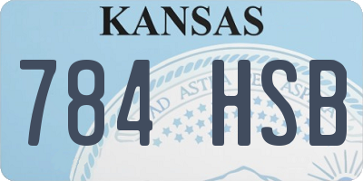 KS license plate 784HSB