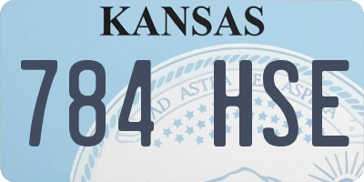 KS license plate 784HSE