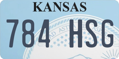 KS license plate 784HSG