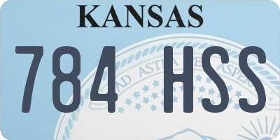 KS license plate 784HSS