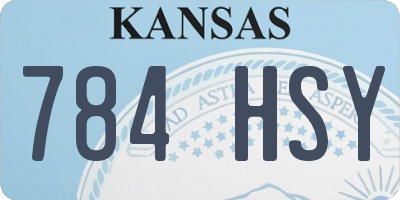 KS license plate 784HSY