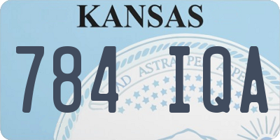 KS license plate 784IQA